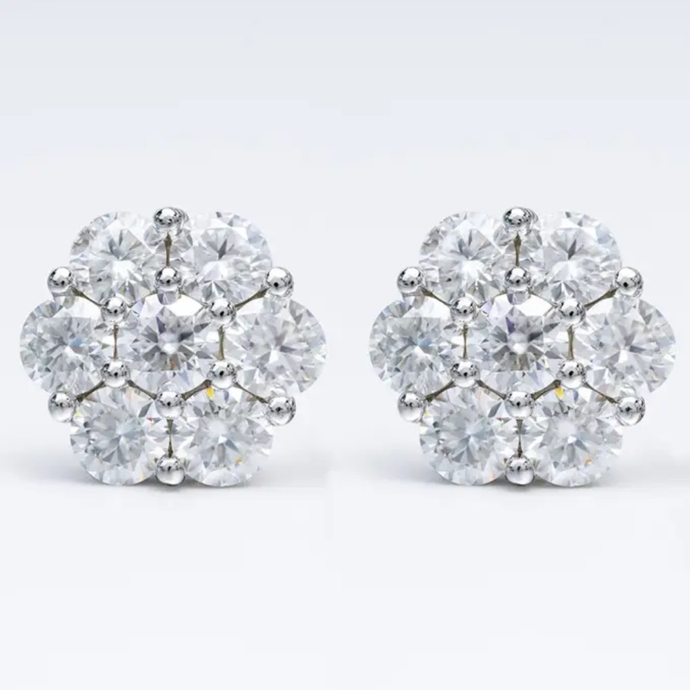 7ct total moissanite earrings 3.5ct each earring - Picture 6 of 10